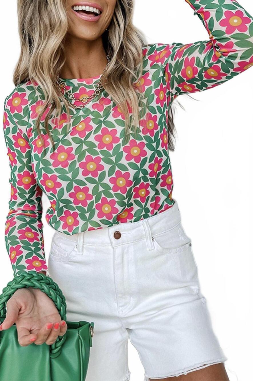NEW DEAR LOVER retro stretchy top in pink